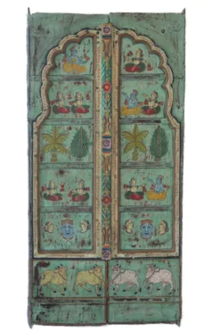 Antieke Indiase teak deur Aaschary Indiase teak deur Aaschary