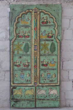 Antieke Indiase teak deur Aaschary Indiase teak deur Aaschary