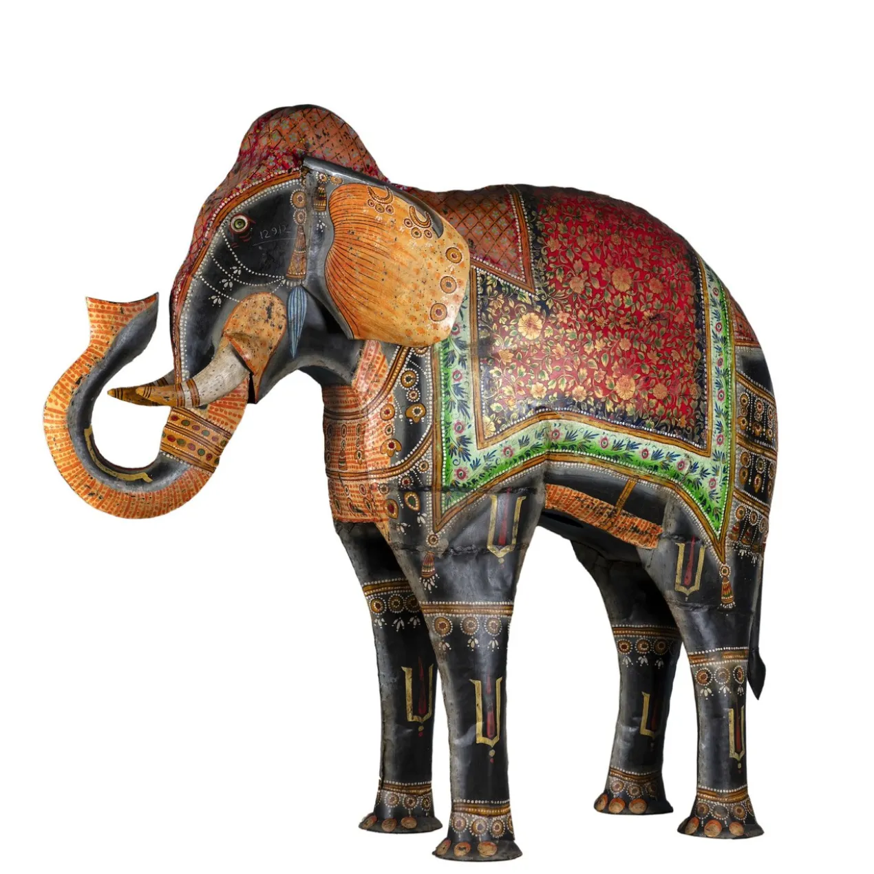 Anushka - Handbeschilderde Metalen Olifant