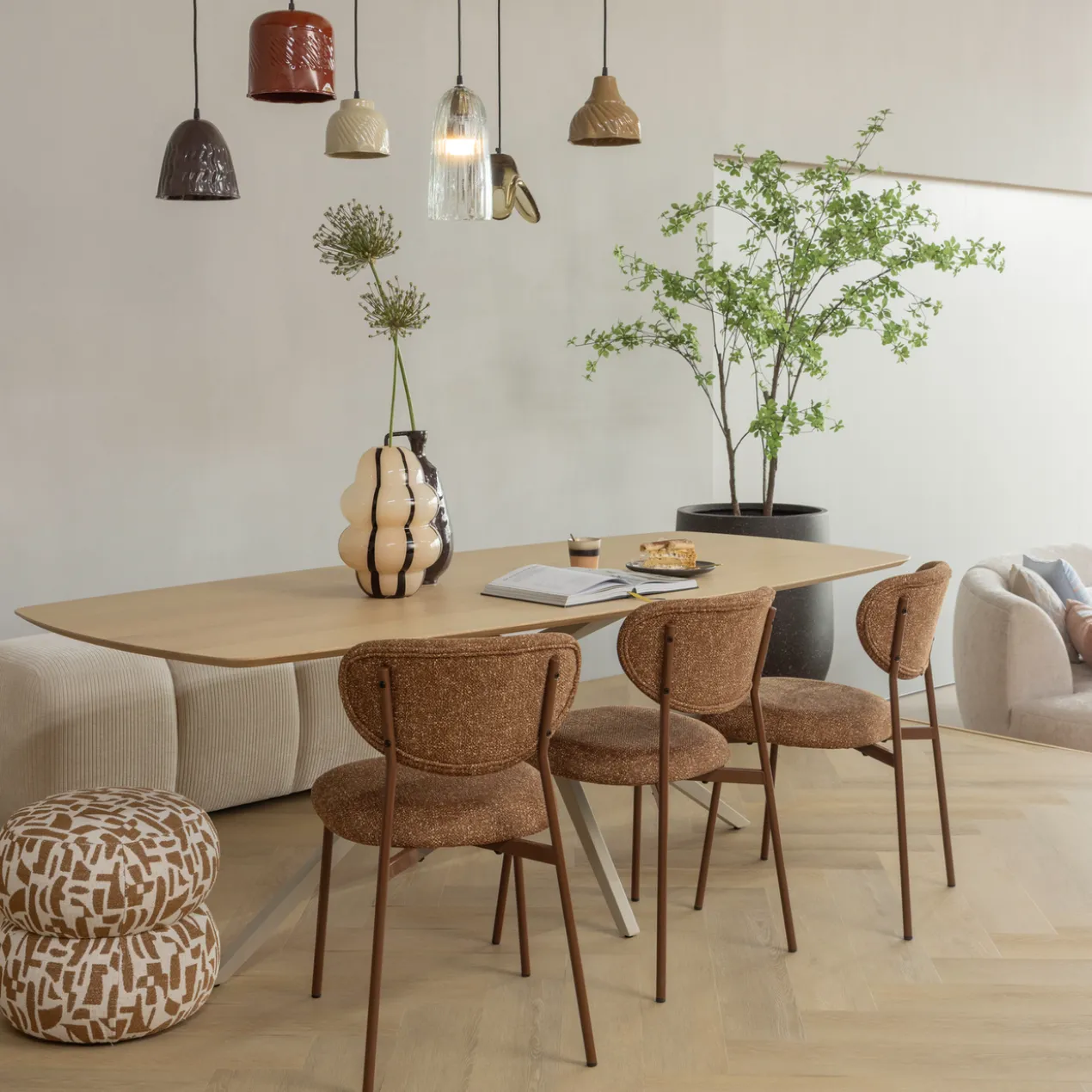 Arleso hanglamp metaal oranje/bruin