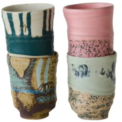 Artist Ceramics mug keramiek Ø7,2 cm - set van 4