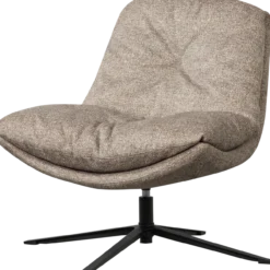 Arve draaifauteuil bedrukte stof naturel melange