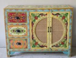 Ashara - Boho Dressoir Mangohout Handbeschilderd