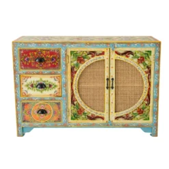 Ashara - Boho Dressoir Mangohout Handbeschilderd