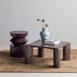 Auren bijzettafel hout hoogglans paars/bruin [fsc]