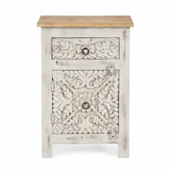 Avi Light Grey - Nachtkastjes van Mango Hout Set 66cm
