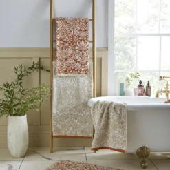 Badhanddoek Strawberry Thief Linen-rust 70x125 cm