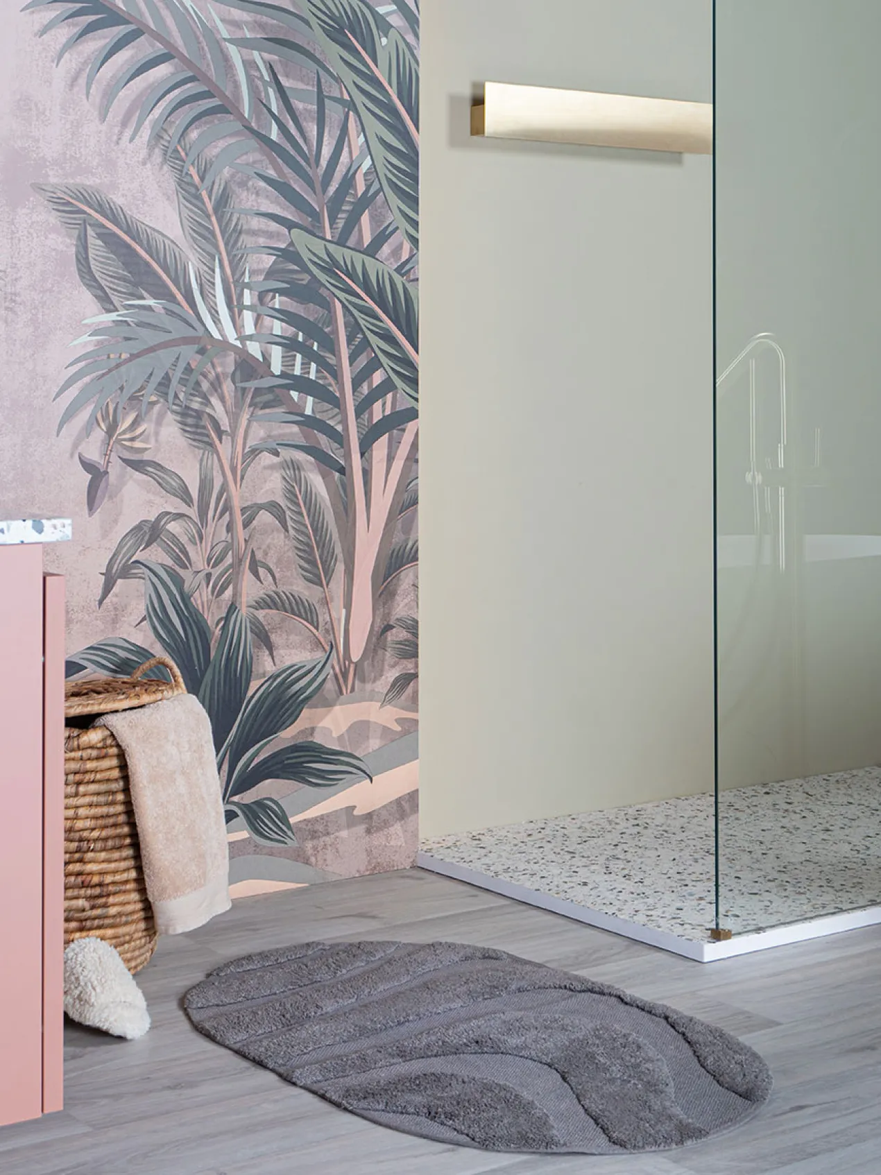 Badmat Beau – Grey Ovaal 60 x 100 cm