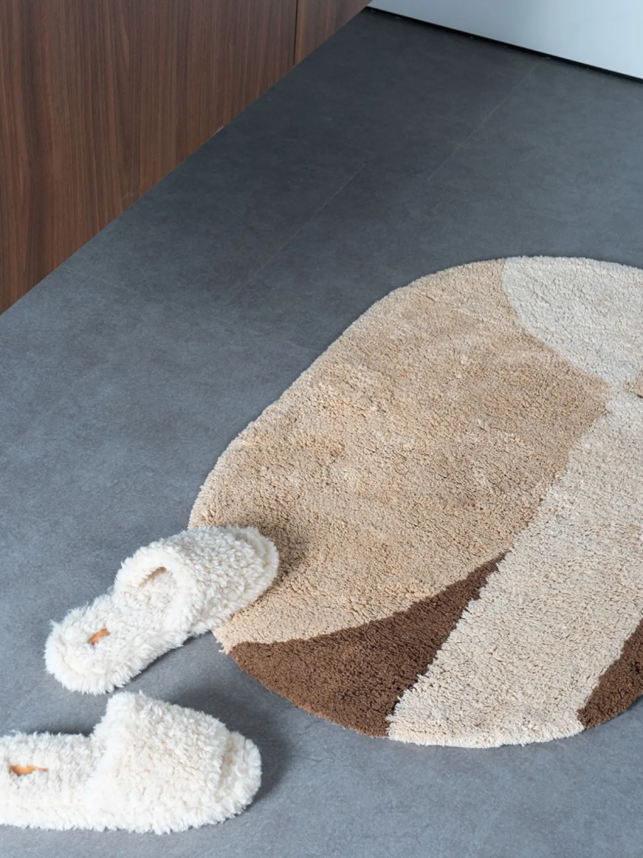 Badmat Bowie – Beige Ovaal 50 x 80 cm