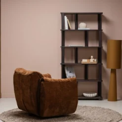 Baggy draaifauteuil 3d chenille middenbruin