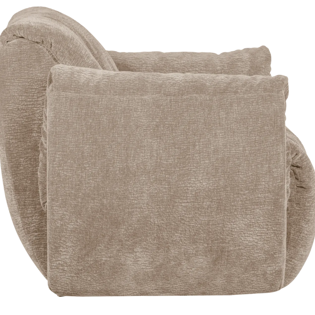 Baggy draaifauteuil 3d chenille zand