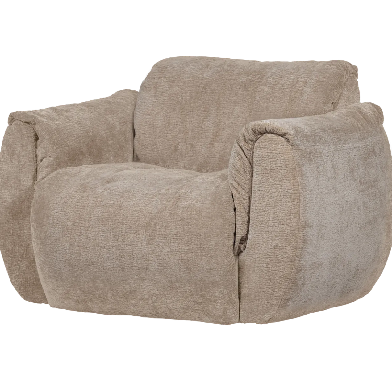 Baggy draaifauteuil 3d chenille zand