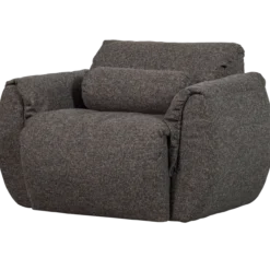 Baggy draaifauteuil geweven stof warmgrijs melange