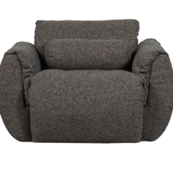 Baggy draaifauteuil geweven stof warmgrijs melange