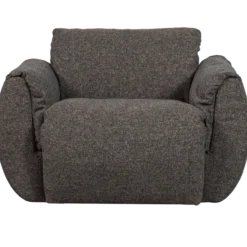 Baggy draaifauteuil geweven stof warmgrijs melange