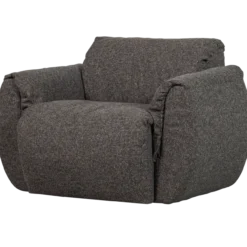 Baggy draaifauteuil geweven stof warmgrijs melange