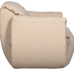 Baggy draaifauteuil geweven chenille zand