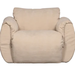 Baggy draaifauteuil geweven chenille zand