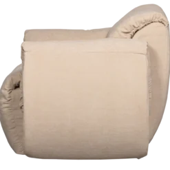 Baggy draaifauteuil geweven chenille zand