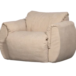 Baggy draaifauteuil geweven chenille zand
