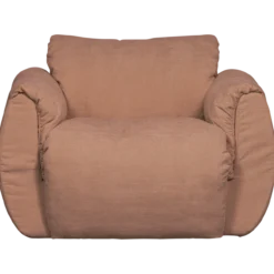 Baggy draaifauteuil geweven chenille oud roze
