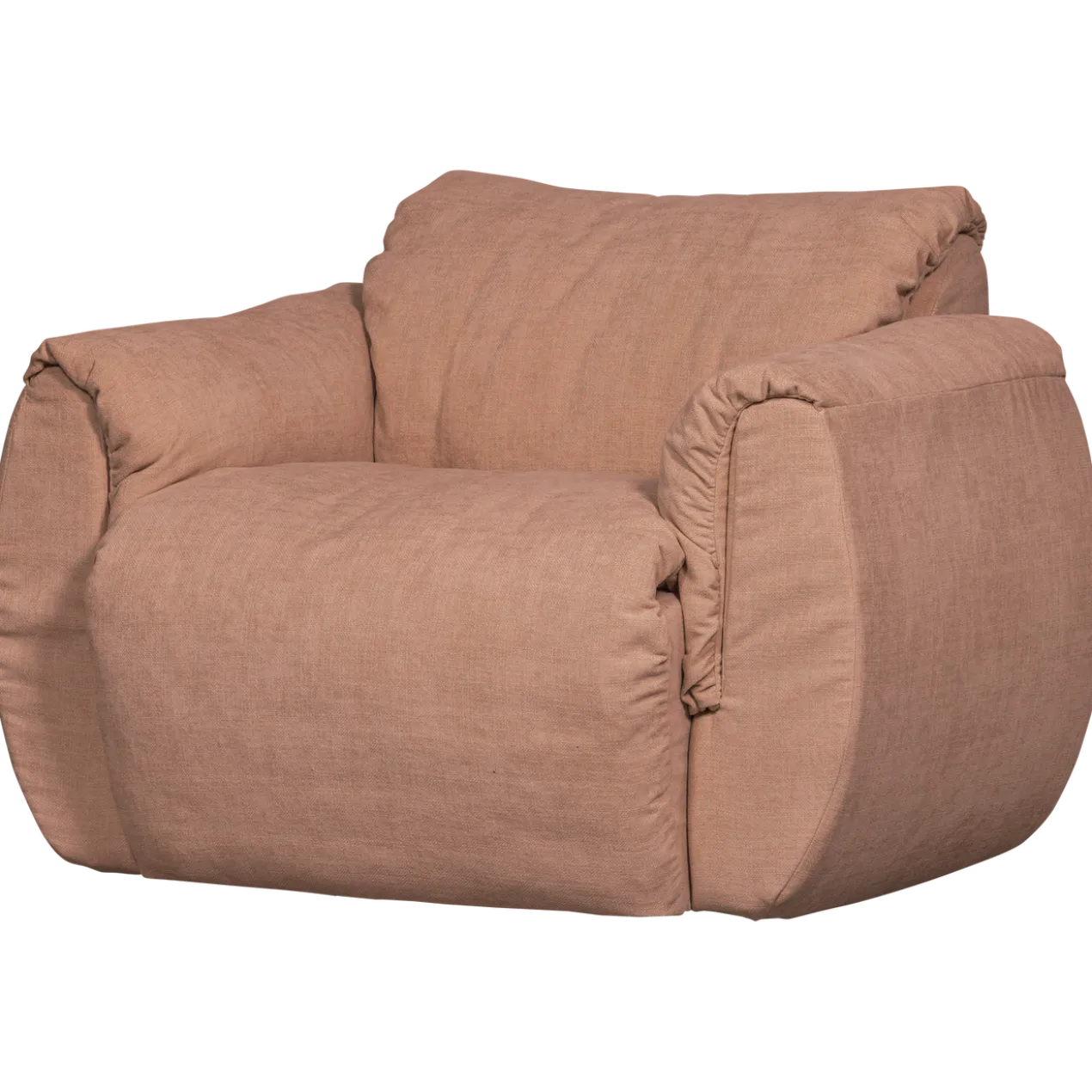 Baggy draaifauteuil geweven chenille oud roze