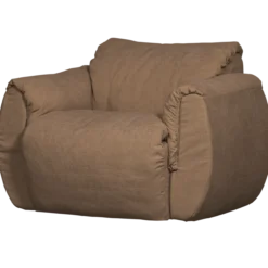 Baggy draaifauteuil geweven chenille bruin