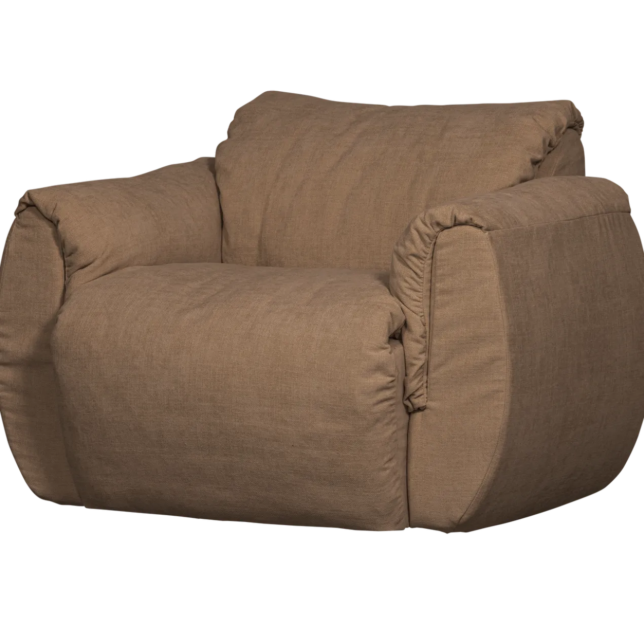 Baggy draaifauteuil geweven chenille bruin
