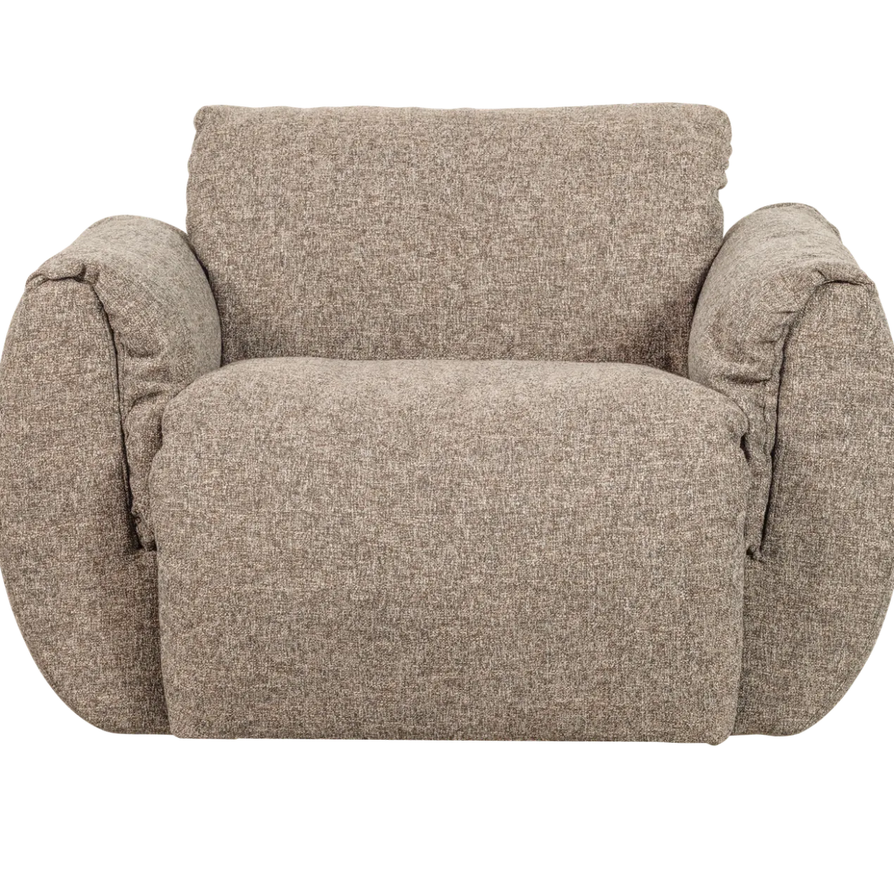 Baggy draaifauteuil geweven stof bruin melange