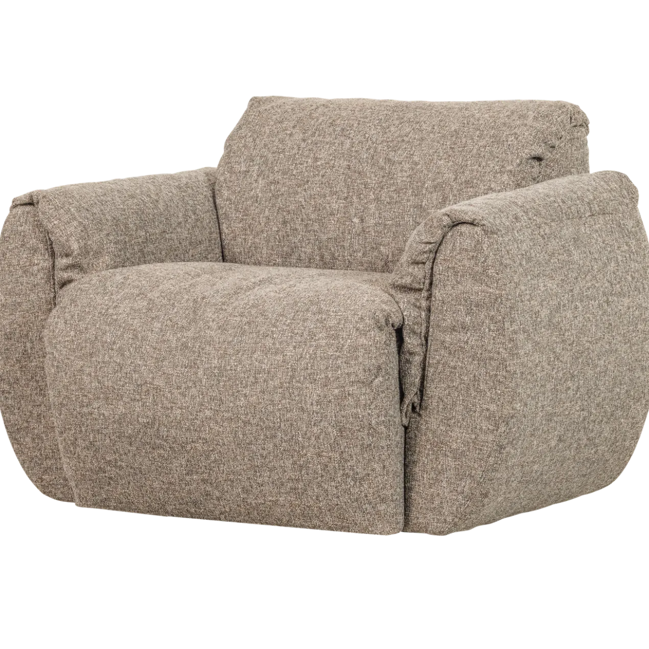 Baggy draaifauteuil geweven stof bruin melange