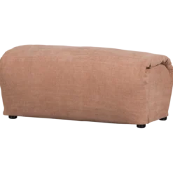 Baggy hocker geweven chenille oud roze