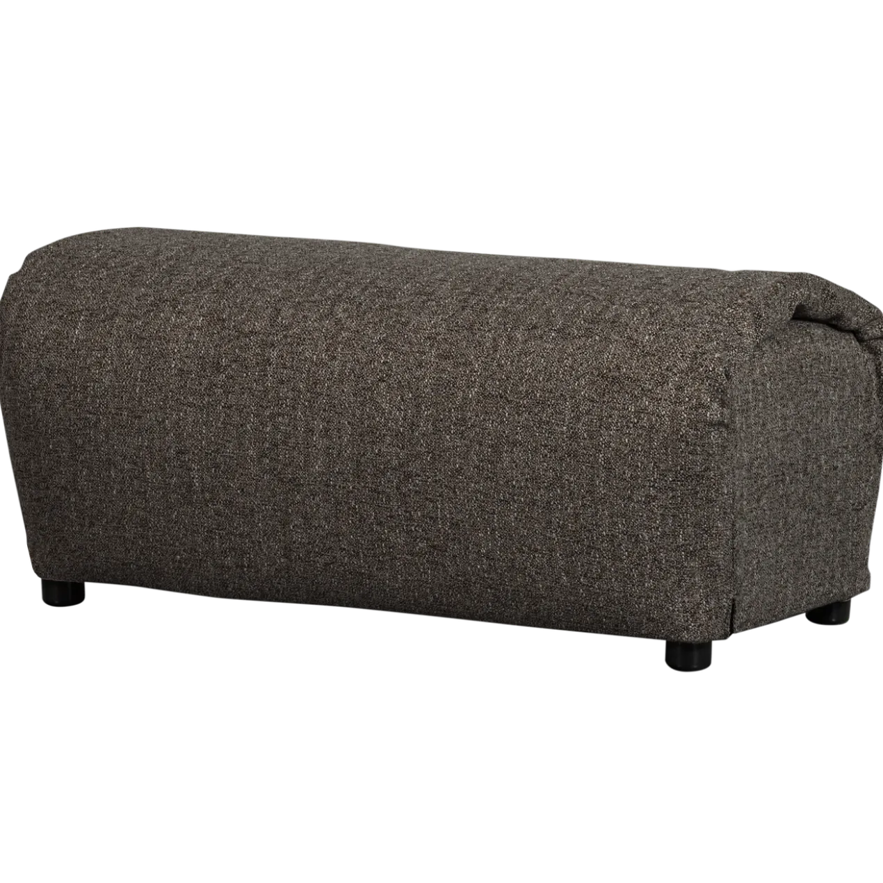 Baggy hocker geweven stof warmgrijs melange