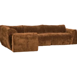 Baggy hoekbank links 3d chenille middenbruin