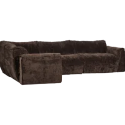 Baggy hoekbank links 3d chenille donkerbruin