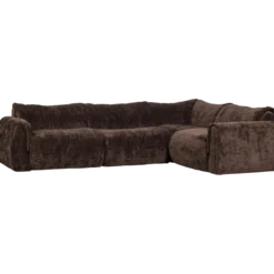 Baggy hoekbank rechts 3d chenille donkerbruin