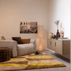 Baggy loveseat geweven stof naturel melange