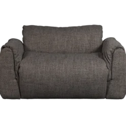Baggy loveseat geweven stof warmgrijs melange