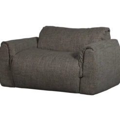 Baggy loveseat geweven stof warmgrijs melange