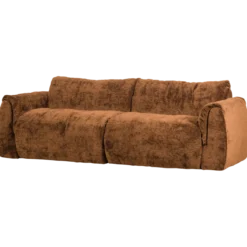 Baggy 2-zits bank 3d chenille middenbruin