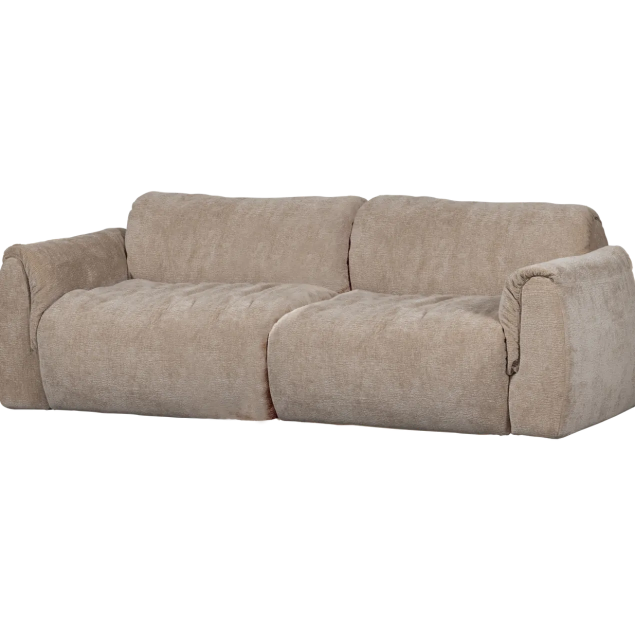Baggy 2-zits bank 3d chenille zand