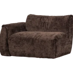 Baggy 1-zits element met arm links 3d chenille donkerbruin