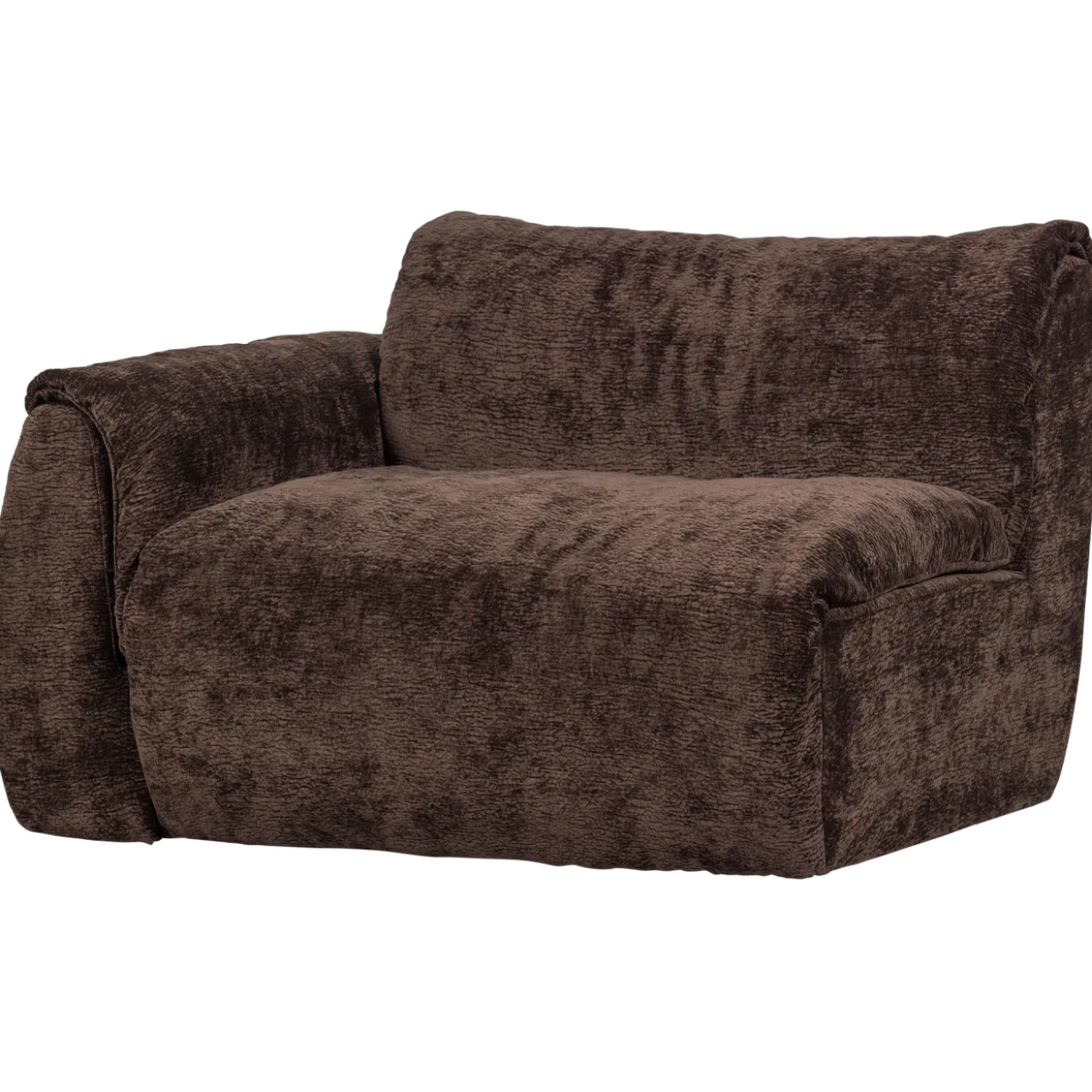 Baggy 1-zits element met arm links 3d chenille donkerbruin