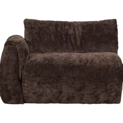 Baggy 1-zits element met arm links 3d chenille donkerbruin