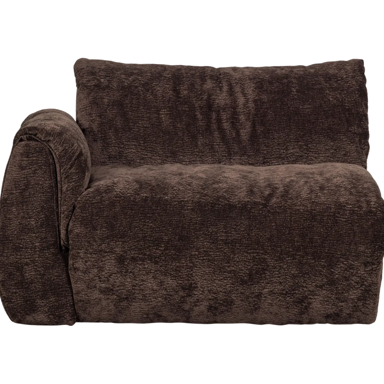 Baggy 1-zits element met arm links 3d chenille donkerbruin
