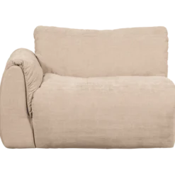 Baggy 1-zits element met arm links geweven chenille zand