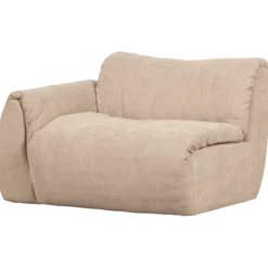 Baggy 1-zits element met arm links geweven chenille zand