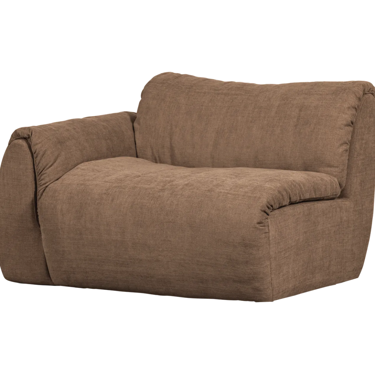 Baggy 1-zits element met arm links geweven chenille bruin
