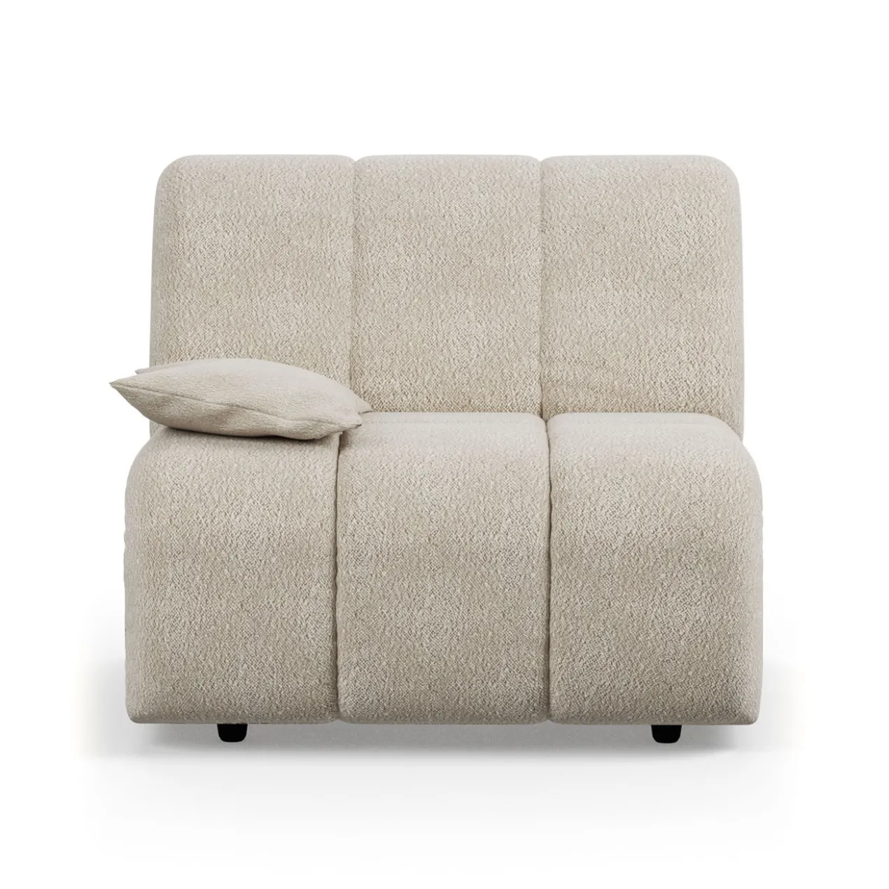 Bank HKliving Wave Boucle eindelement arm links laag cream
