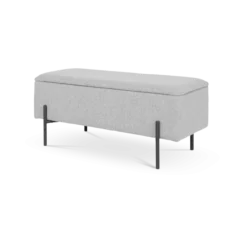Bankje Marlou met opbergruimte gestoffeerd Marlou gestoffeerd bankje met opbergruimte lichtgrijs - 95 x 46 cm