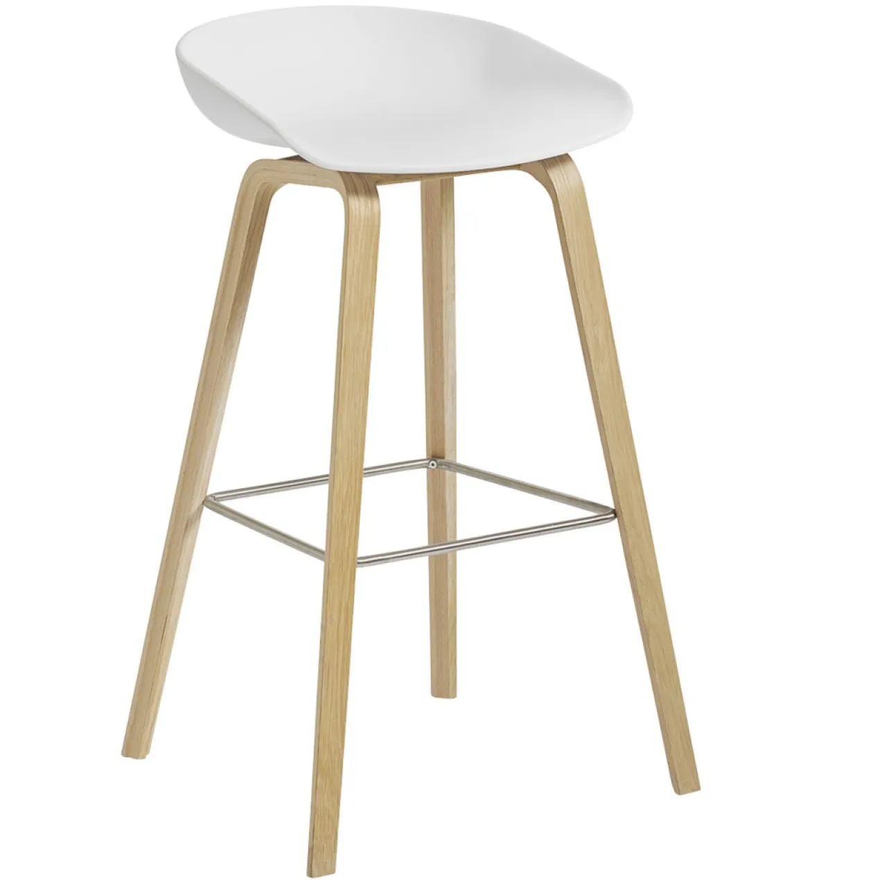 Barkruk AAS32 75 cm gelakt eiken onderstel white